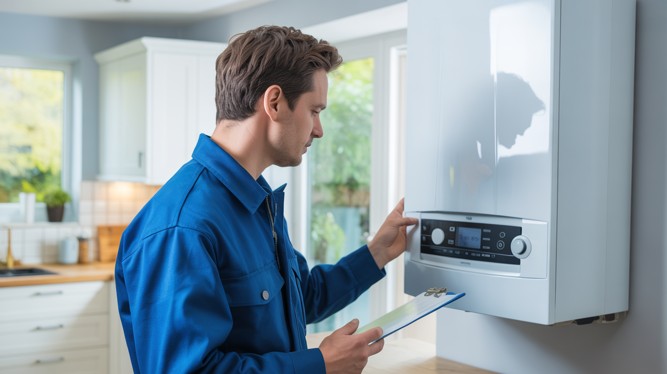 Gas Safe registered engineer servicing a boiler in Sutton Coldfield home